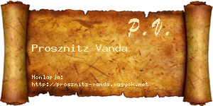 Prosznitz Vanda névjegykártya